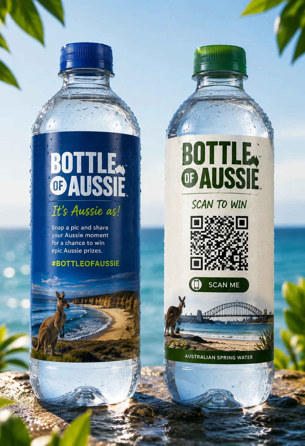 Two custom-branded Salsabil spring water bottles with your logo and design